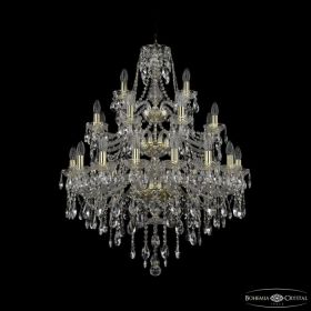Люстра Хрустальная BOHEMIA IVELЕ CRYSTAL 1415/16+8+4/300/3D G Золото, Стекло / Богемия Ивеле Кристалл