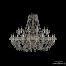 Люстра Хрустальная BOHEMIA IVELЕ CRYSTAL 1410/24+12/530 G V0300 Золото, Стекло / Богемия Ивеле Кристалл