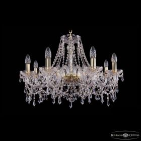 Люстра Хрустальная BOHEMIA IVELЕ CRYSTAL 1403/8/240 G Золото, Стекло / Богемия Ивеле Кристалл