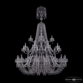 Люстра Хрустальная BOHEMIA IVELЕ CRYSTAL 1410/20+10+5/530/XL-200/3D NI V0300 Никель, Стекло / Богемия Ивеле Кристалл