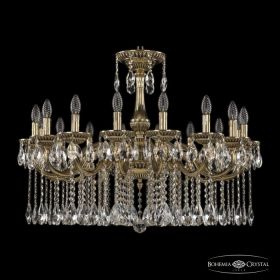Люстра Бронзовая BOHEMIA IVELЕ CRYSTAL 75101/16/300 A GB Золото Черненое, Латунь / Богемия Ивеле Кристалл