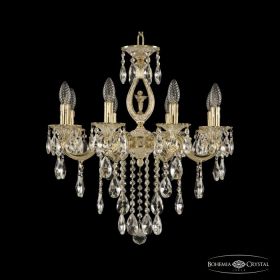 Люстра Бронзовая BOHEMIA IVELЕ CRYSTAL 72401/8/175 B GW FA10S Золото Белёное, Латунь / Богемия Ивеле Кристалл