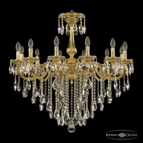 Люстра Бронзовая BOHEMIA IVELЕ CRYSTAL 75101/12/300 B G Золото, Латунь / Богемия Ивеле Кристалл