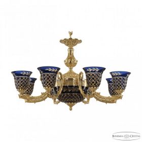 Люстра Бронзовая BOHEMIA IVELЕ CRYSTAL 71212P/8/210 G P2 U AMBER-BLUE/H-1J Золото, Латунь / Богемия Ивеле Кристалл