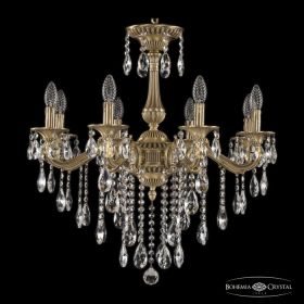Люстра Бронзовая BOHEMIA IVELЕ CRYSTAL 73102/8/210 B FP Патина, Латунь / Богемия Ивеле Кристалл