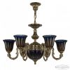 Люстра Бронзовая BOHEMIA IVELЕ CRYSTAL 71203P/6/175 GB P2 U AMBER-BLUE H-1K Золото Черненое, Латунь / Богемия Ивеле Кристалл