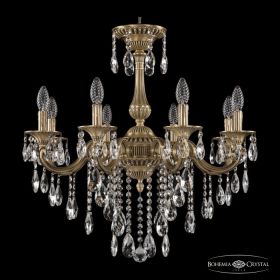 Люстра Бронзовая BOHEMIA IVELЕ CRYSTAL 73101/8/210 B FP Патина, Латунь / Богемия Ивеле Кристалл
