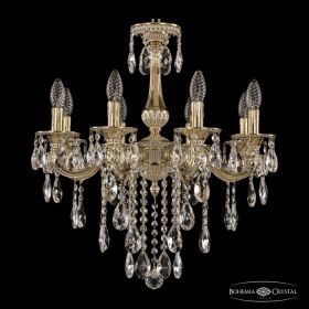 Люстра Бронзовая BOHEMIA IVELЕ CRYSTAL 73101/8/175 B GW Золото Белёное, Латунь / Богемия Ивеле Кристалл