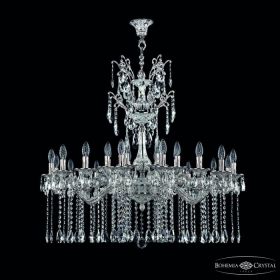 Люстра Бронзовая BOHEMIA IVELЕ CRYSTAL 71107/24/365/XL A NW Никель Беленый, Латунь / Богемия Ивеле Кристалл