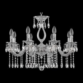 Люстра Бронзовая BOHEMIA IVELЕ CRYSTAL 71301/8/210 /A NW Никель Беленый, Латунь / Богемия Ивеле Кристалл