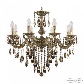 Люстра Бронзовая BOHEMIA IVELЕ CRYSTAL 71101/8/210 B GB R888 Золото Черненое, Латунь / Богемия Ивеле Кристалл
