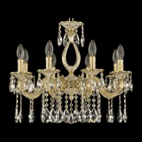 Люстра Бронзовая BOHEMIA IVELЕ CRYSTAL 71301/8/175 A GW Золото Белёное, Латунь / Богемия Ивеле Кристалл
