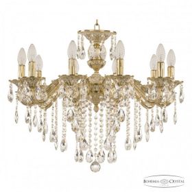 Люстра Бронзовая BOHEMIA IVELЕ CRYSTAL 71202/10/210 B GW Золото Белёное, Латунь / Богемия Ивеле Кристалл