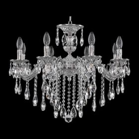 Люстра Бронзовая BOHEMIA IVELЕ CRYSTAL 71202/8/210 B NW Никель Беленый, Латунь / Богемия Ивеле Кристалл