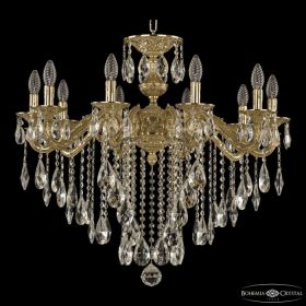 Люстра Бронзовая BOHEMIA IVELЕ CRYSTAL 71202/10/250 B G Золото, Латунь / Богемия Ивеле Кристалл