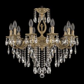 Люстра Бронзовая BOHEMIA IVELЕ CRYSTAL 72401/10/210 B FP FA10S Патина, Латунь / Богемия Ивеле Кристалл