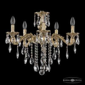 Люстра Бронзовая BOHEMIA IVELЕ CRYSTAL 71202/5/175 B G Золото, Латунь / Богемия Ивеле Кристалл
