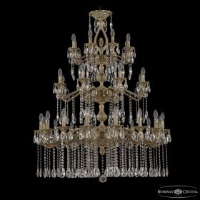 Люстра Бронзовая BOHEMIA IVELE CRYSTAL 72402/16+8+8/360/3D А FP FA2B Патина, Латунь / Богемия Ивеле Кристалл