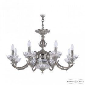 Люстра Бронзовая BOHEMIA IVELE CRYSTAL 72209P/8/210 NI Р CLEAR/M-1H Никель, Латунь / Богемия Ивеле Кристалл
