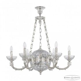 Люстра Бронзовая BOHEMIA IVELE CRYSTAL 71009P/6/210 NW Р CLEAR/M-1F Никель Беленый, Латунь / Богемия Ивеле Кристалл
