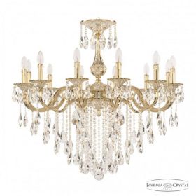 Люстра Бронзовая BOHEMIA IVELE CRYSTAL 72101/12/300 B GW Золото Белёное, Латунь / Богемия Ивеле Кристалл