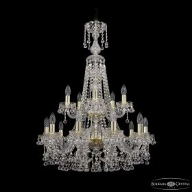 Люстра Хрустальная BOHЕMIA IVЕLЕ CRYSTAL 1409/10+5/240/XL-91/2D G Золото, Стекло / Богемия Ивеле Кристалл