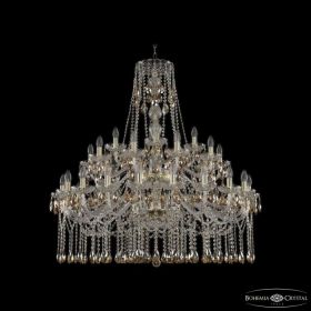 Люстра Хрустальная BOHЕMIA IVЕLЕ CRYSTAL 1413/20+10+5/400/2D G K721 Золото, Стекло / Богемия Ивеле Кристалл