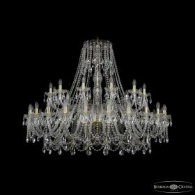 Люстра Хрустальная BOHЕMIA IVЕLЕ CRYSTAL 1411/24+12/530 G Золото, Стекло / Богемия Ивеле Кристалл