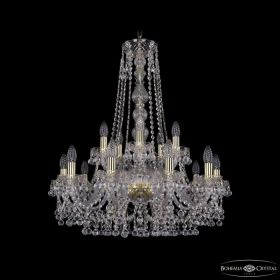Люстра Хрустальная BOHЕMIA IVЕLЕ CRYSTAL 1409/10+5/240/H-77 G Золото, Стекло / Богемия Ивеле Кристалл