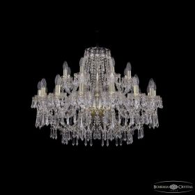 Люстра Хрустальная BOHЕMIA IVЕLЕ CRYSTAL 1403/16+8/300 G Золото, Стекло / Богемия Ивеле Кристалл