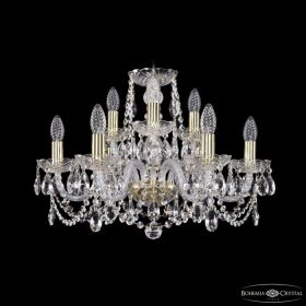 Люстра Хрустальная BOHЕMIA IVЕLЕ CRYSTAL 1402/6+3/195 G Золото, Стекло / Богемия Ивеле Кристалл