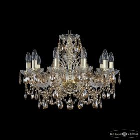 Люстра Хрустальная BOHЕMIA IVЕLЕ CRYSTAL 1411/10/195 G R721 Золото, Стекло / Богемия Ивеле Кристалл