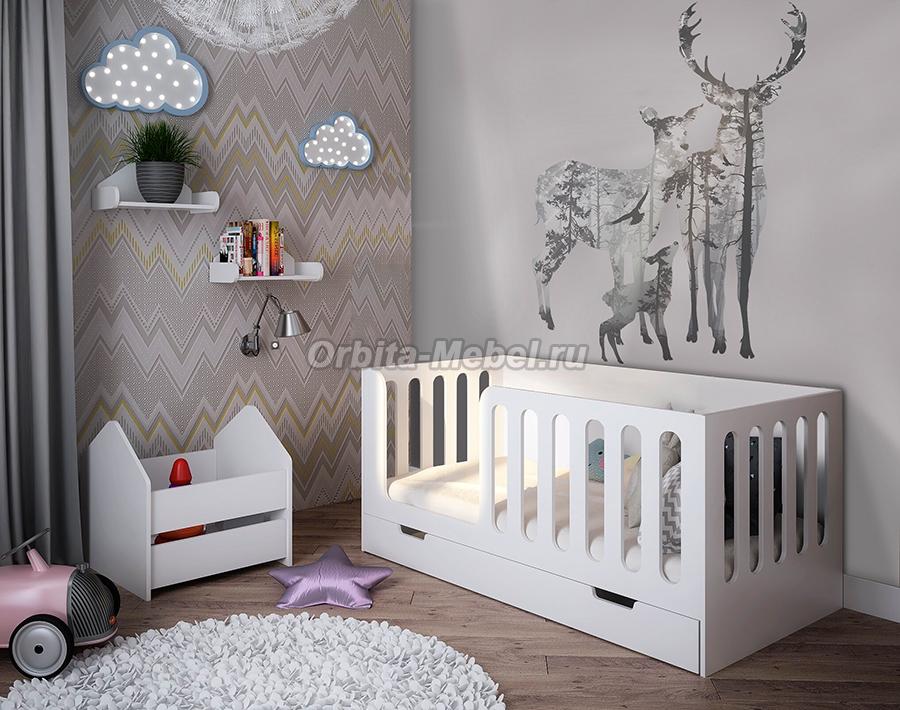 Низкая кровать с высокими бортиками Сказка