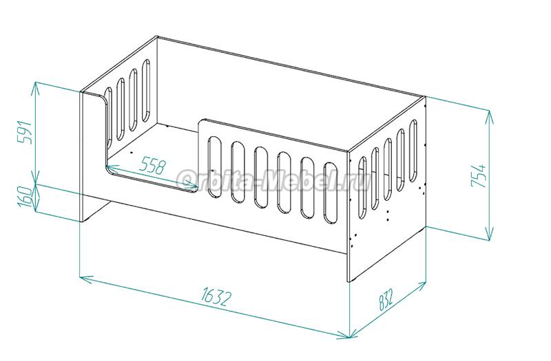 Низкая кровать с высокими бортиками Сказка
