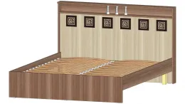 Кровать Коста-Рика 1600 (сп/м 1600*2000мм) шимо светлый/шимо темный (ЛАМЕЛИ)