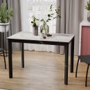 Стол раздвижной «Риттер» Тип 2 Черный муар, Керамика матовая белый мрамор