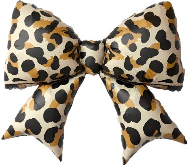 Бант леопардовый шар фигурный фольгированный с гелием