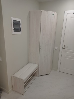 Ольга - 9.1 шкаф угловой без зеркала (Милк, Сатин)