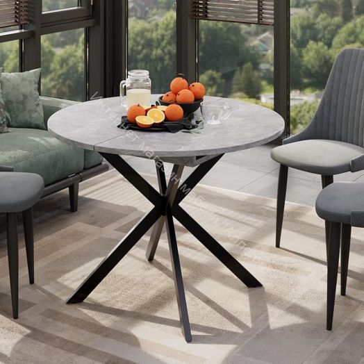 Стол обеденный раздвижной «Мэдисон» Тип 1 Черный муар, Ателье светлый