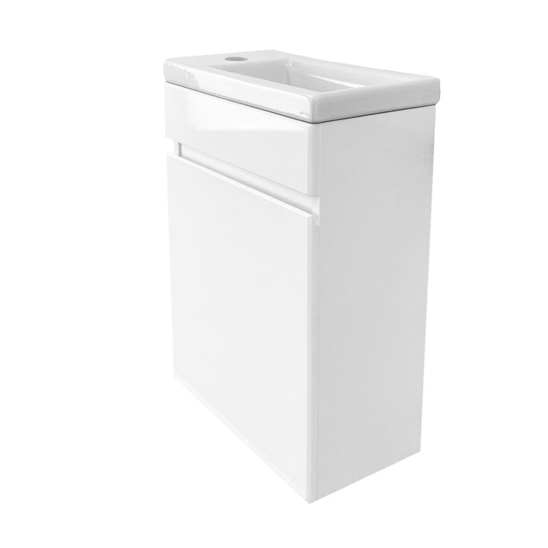 Комплект Тумба Azario Эстима 40 405х220х575 подвесная, с раковиной, левая, белый CS00094576