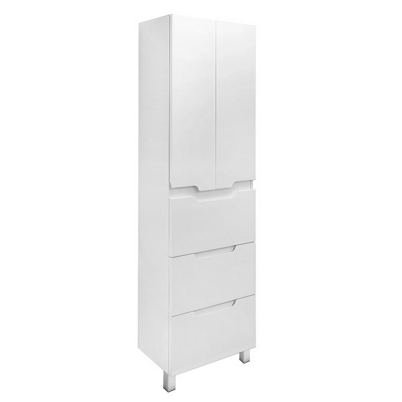Пенал напольный Azario KANTRI 50/3 500х35х1900, белый глянец CS00097266CS00097265