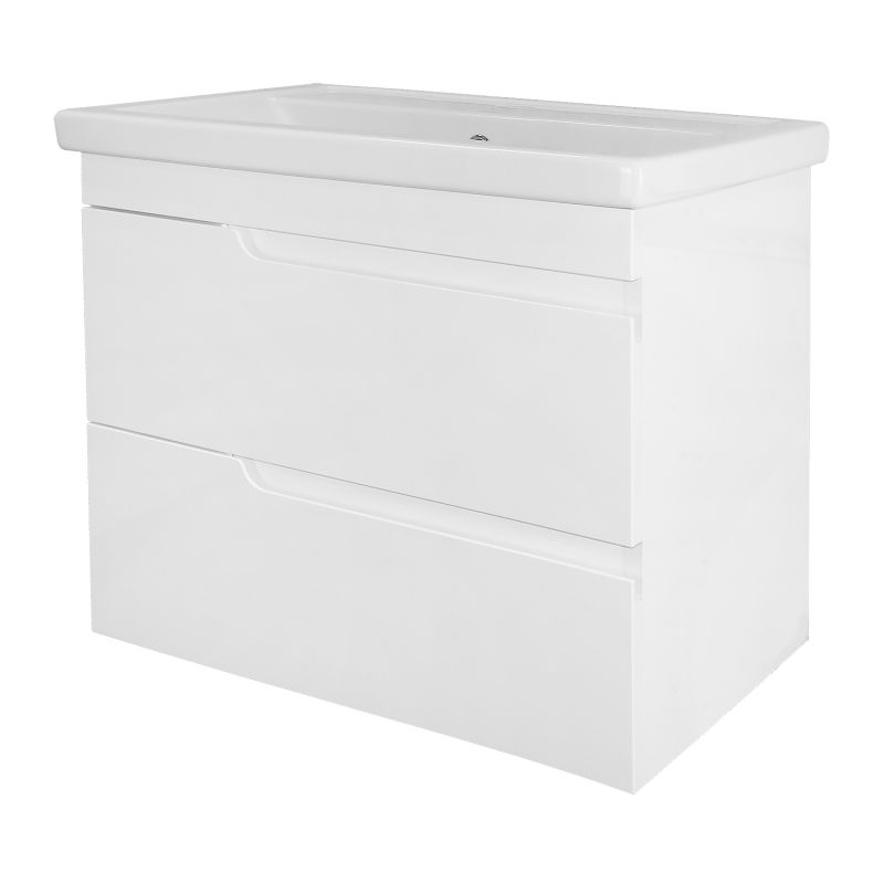 Комплект Тумба Azario KANTRI 70/2 700х460х645 подвесная, с раковиной, белый глянец CS00097251