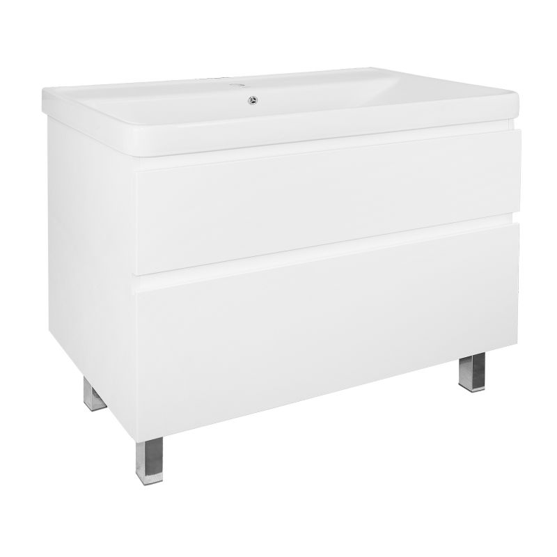 Комплект Тумба Azario Мила 100 Н 1000х470х860 напольная, с раковиной, белый CS00089954