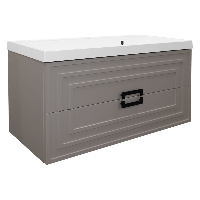 Комплект Тумба Azario ARMARIO 100/2 1000х450х585 подвесная, с раковиной, кашемир CS00096973