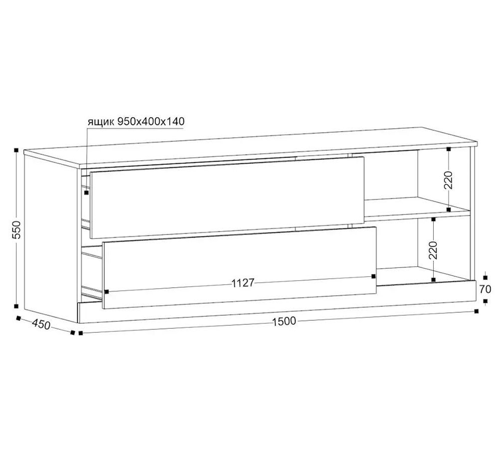 Николь-3 тумба ТВ