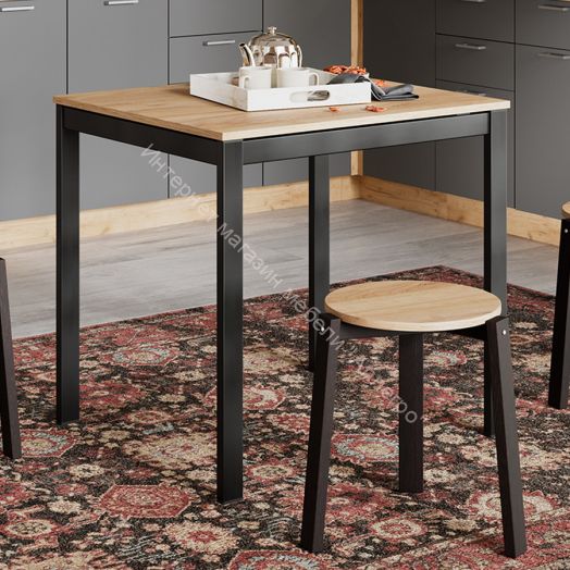 Стол раздвижной «Слайд» Тип 1 Черный муар, Дуб Крафт золотой