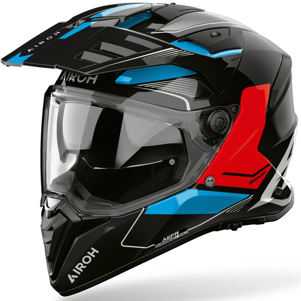 Airoh Bandit Tune Blue/Red Gloss шлем для приключений и мототуризма
