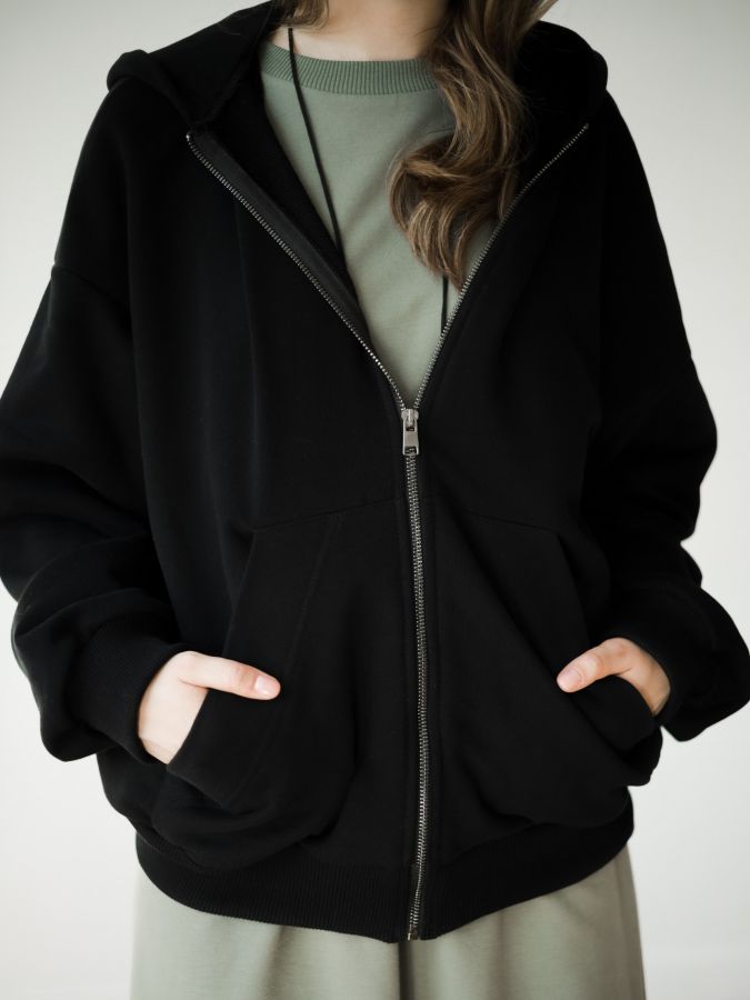 Толстовка на молнии черная