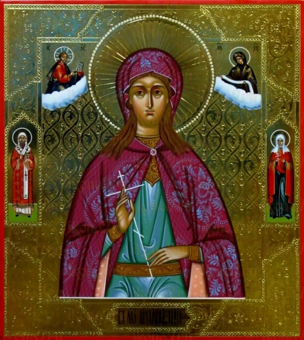 Рукописная икона Анна Персидская на липовой доске (ктг9-22269)