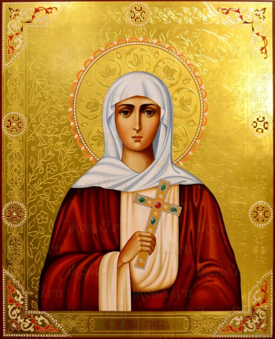 Рукописная икона Анна Готфская на липовой доске (ктг10-22277)